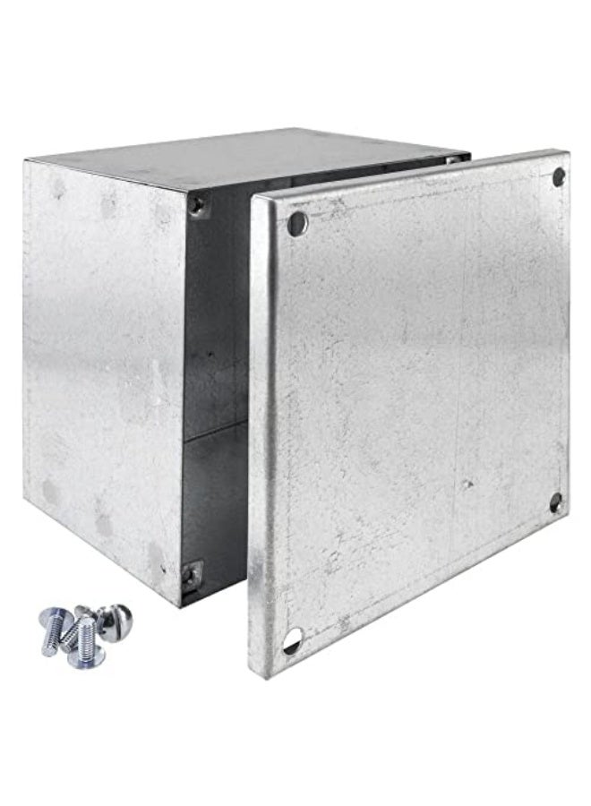 Royal Apex Metal Adaptable Plain Galvanished Electronic Project Junction Enclosure Box Bs4568 For Commercial Industrial Use Etc 150X150X100Mm - Image 1