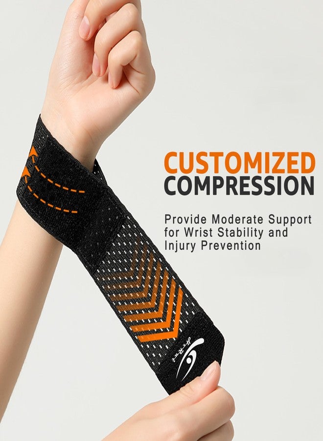 HiRui Wrist Compression Wraps, Wrist Brace Wrist Support for Sports, Mouse Hand, Mother's Hand, Carpal Tunnel Arthritis, Tendonitis - Premium Elastic & Breathable Mesh Fabric (Black, Small) - Image 3