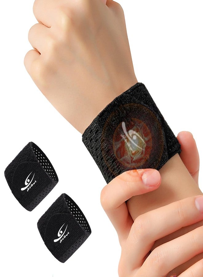HiRui Wrist Compression Wraps, Wrist Brace Wrist Support for Sports, Mouse Hand, Mother's Hand, Carpal Tunnel Arthritis, Tendonitis - Premium Elastic & Breathable Mesh Fabric (Black, Small) - Image 1