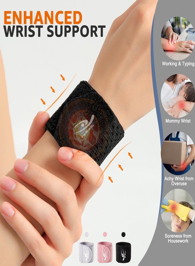 HiRui Wrist Compression Wraps, Wrist Brace Wrist Support for Sports, Mouse Hand, Mother's Hand, Carpal Tunnel Arthritis, Tendonitis - Premium Elastic & Breathable Mesh Fabric (Black, Small) - Image 2
