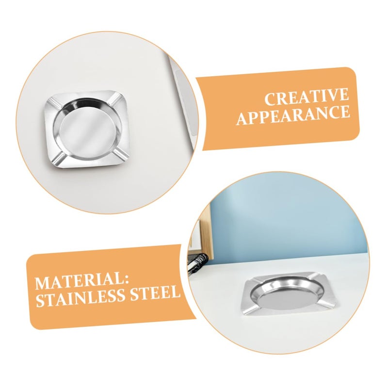 Stainless Steel Smoking Ashtray 12 Pack Non Tipping Easy Clean Modern Decor Indoor Outdoor - Image 4