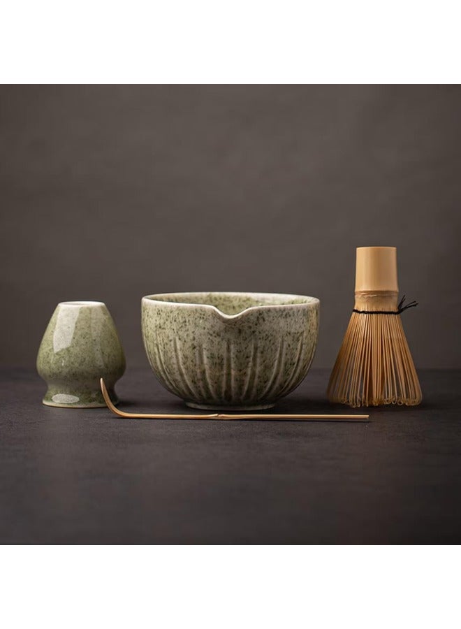 هومستر مجموعة ماتشا - مطابقة وعاء مع بوق والجلد، 15 أوقية، ماتشا سكوب ماتشا جلد الوقوف (حامل) - 4pc ماتشا المثالية مجموعة لحفل شاي ماتشا (خضراء موتلد) - Image 1