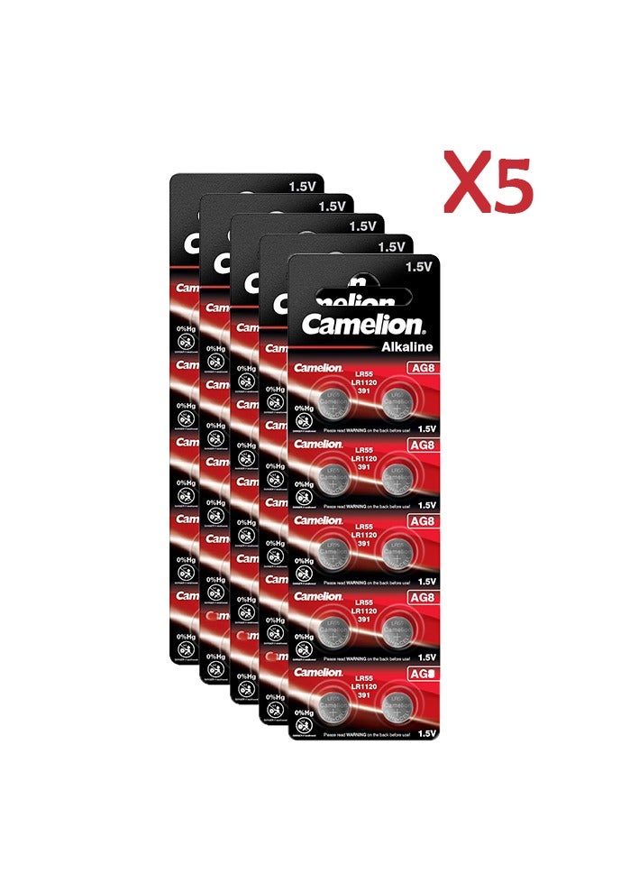 Camelion Camelion alkaline button cell batteries AG8 10 pack x5 - Image 1