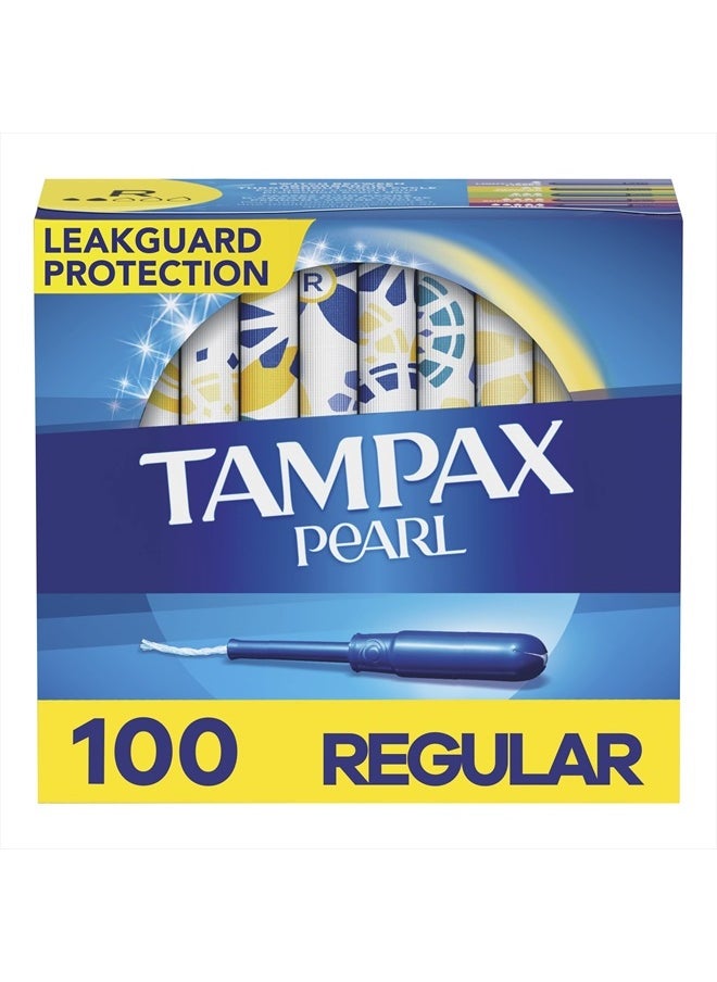 Tampax - سدادات قطنية بيرل ذات قدرة امتصاص عادية، مع ضفيرة لمنع التسرب، بدون رائحة، 50 قطعة × عبوتين (إجمالي 100 قطعة) - Image 1