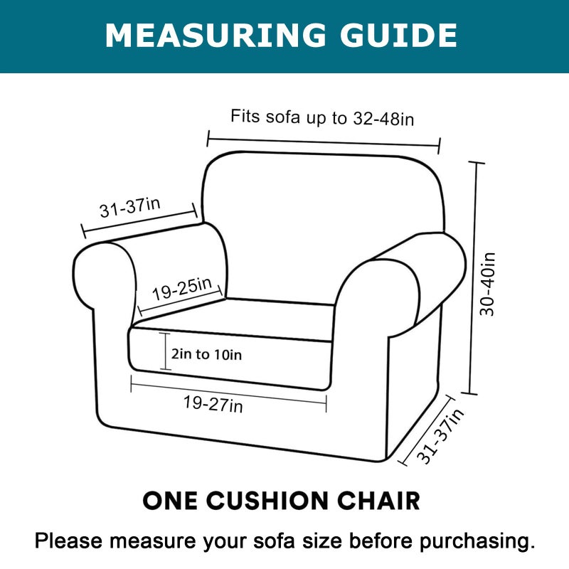 KRFOONN 2 Piece Chair Covers Printed Sofa Covers Couch Covers Washable Armchair Sofa Couch Slipcover Furniture Protector with Elastic Bottom for Living Room (Armchair, A1), Small - Image 2
