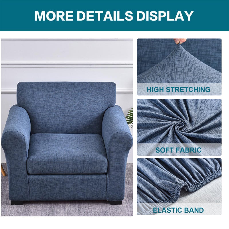 KRFOONN 2 Piece Chair Covers Printed Sofa Covers Couch Covers Washable Armchair Sofa Couch Slipcover Furniture Protector with Elastic Bottom for Living Room (Armchair, A1), Small - Image 5