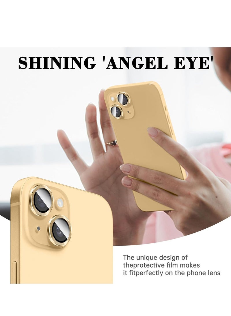 Raxoom "Gold Camera Lens Protector for iPhone 16/16 Plus â€“ Tempered Glass Cover with Automatic Alignment Metal Rings and HD Anti-Scratch Protection" - Image 3