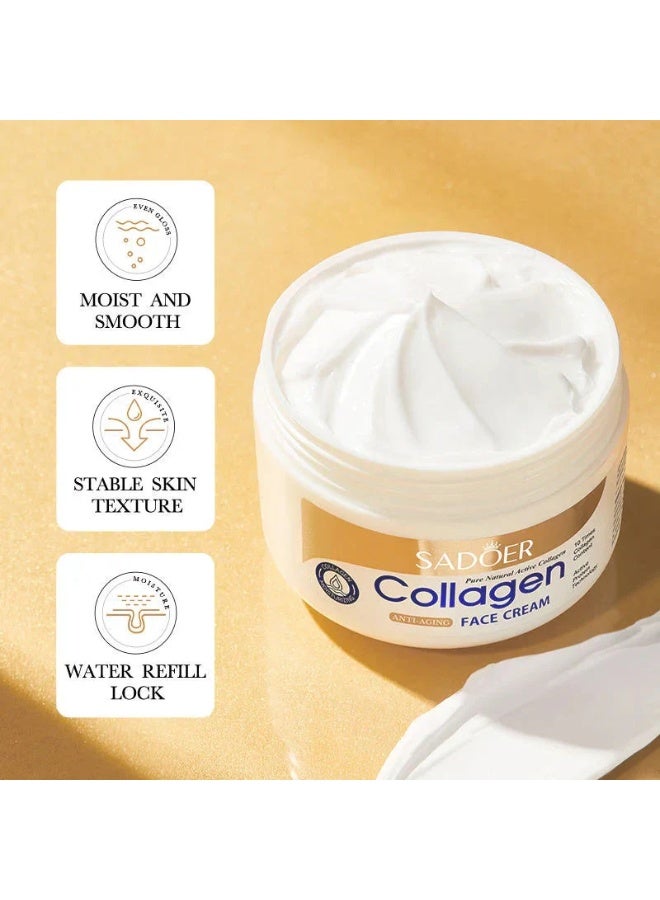 SADOER Collagen Face Cream – Anti-aging & Firming | Wrinkle Reduction & Deep Hydration | 100g - Image 2