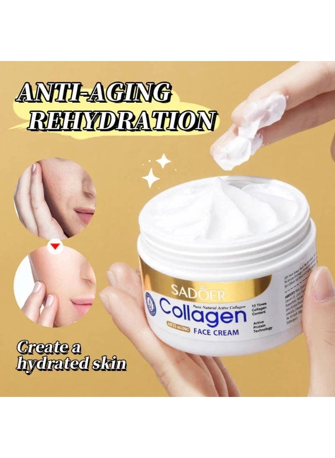 SADOER Collagen Face Cream – Anti-aging & Firming | Wrinkle Reduction & Deep Hydration | 100g - Image 5