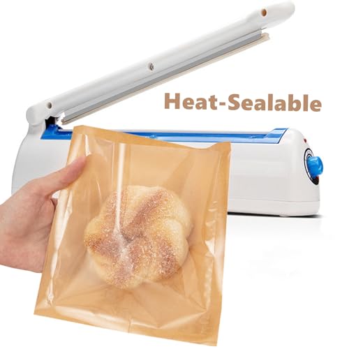 Ocmoiy 100ct Heat-Sealable Bakery Bags with Window for Egg Sandwich, Donut, Cookies Packaging, 7.1x7.5 Inches Clear Front Brown Paper Treat bags To go, Grease-Resistant (100) - Image 5