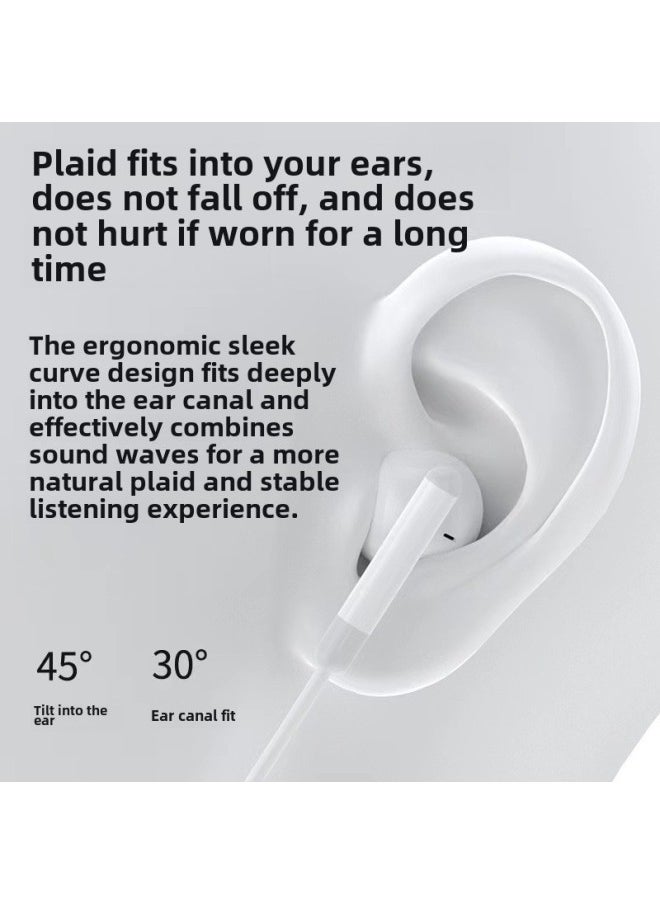 Generic In-ear Wired Headset Wire Control With Lightning HD HiFi Sound Quality Stereo Typec Digital Mobile Phone Headset-Color:White Typec Number-bag  - Image 4
