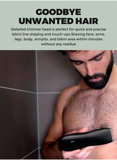 Generic Body Hair Grooming Trimmer for Men Wireless Electric Waterproof Pubic Ball Trimmer with Dock Charger for Men’s Beard Mustache Bald Head Underarm Leg Head Hand Groin Arm Pits Private Parts Body Shaver Showerproof Wet/Dry Body Shaver Groomer for Sensitive Areas Close And Comfortable Shave  - Image 2