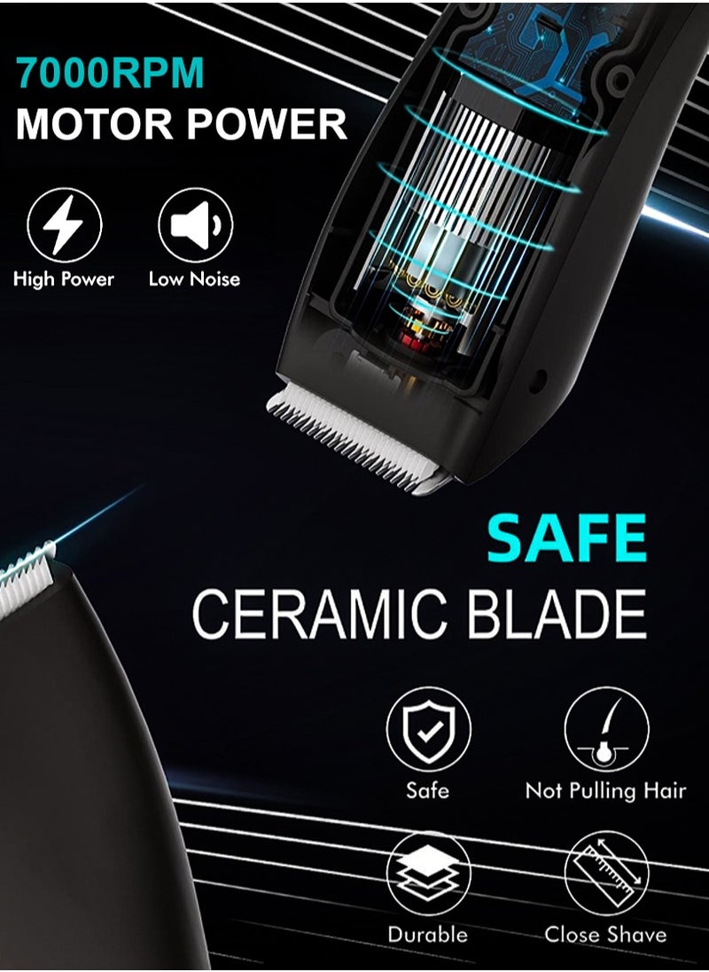 Generic - Body Hair Grooming Trimmer for Men Wireless Electric Waterproof Pubic Ball Trimmer with Dock Charger for Men’s Beard Mustache Bald Head Underarm Leg Head Hand Groin Arm Pits Private Parts Body Shaver Showerproof Wet/Dry Body Shaver Groomer for Sensitive Areas Close And Comfortable Shave - Image 1