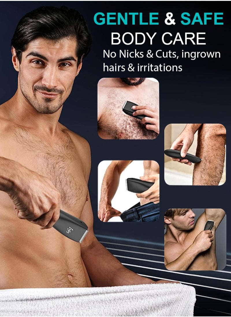 Generic - Body Hair Grooming Trimmer for Men Wireless Electric Waterproof Pubic Ball Trimmer with Dock Charger for Men’s Beard Mustache Bald Head Underarm Leg Head Hand Groin Arm Pits Private Parts Body Shaver Showerproof Wet/Dry Body Shaver Groomer for Sensitive Areas Close And Comfortable Shave - Image 1