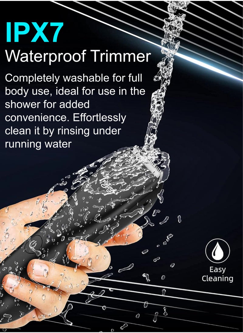 Generic - Body Hair Grooming Trimmer for Men Wireless Electric Waterproof Pubic Ball Trimmer with Dock Charger for Men’s Beard Mustache Bald Head Underarm Leg Head Hand Groin Arm Pits Private Parts Body Shaver Showerproof Wet/Dry Body Shaver Groomer for Sensitive Areas Close And Comfortable Shave - Image 1