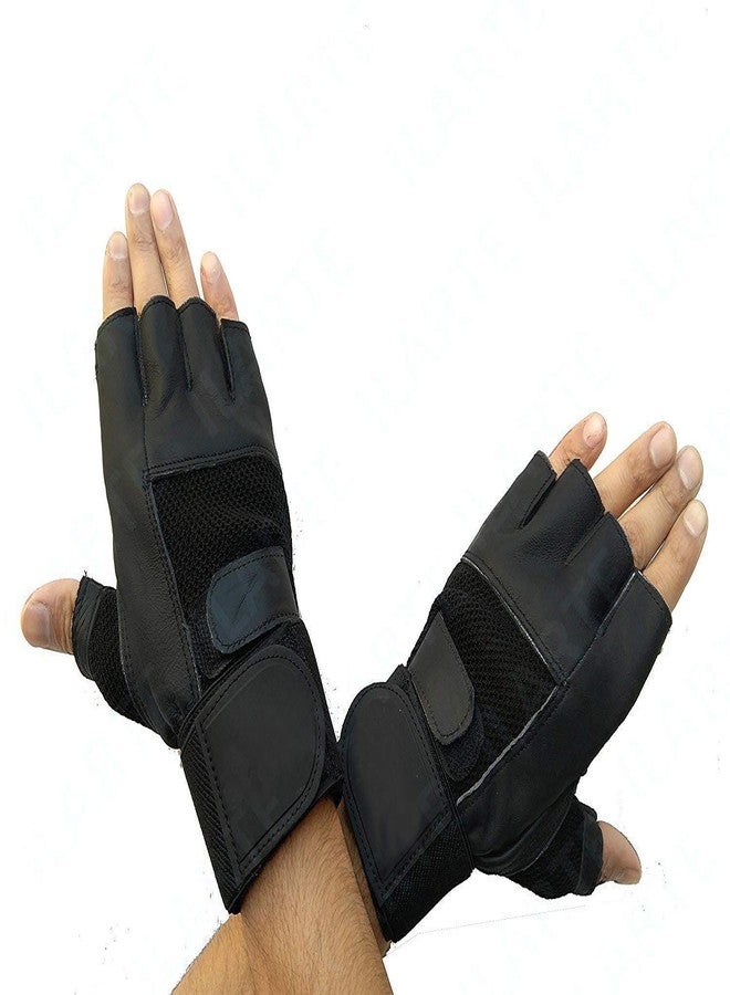 GymWar Macho Men's Leather Gym Workout Gloves - Free Size - Image 3