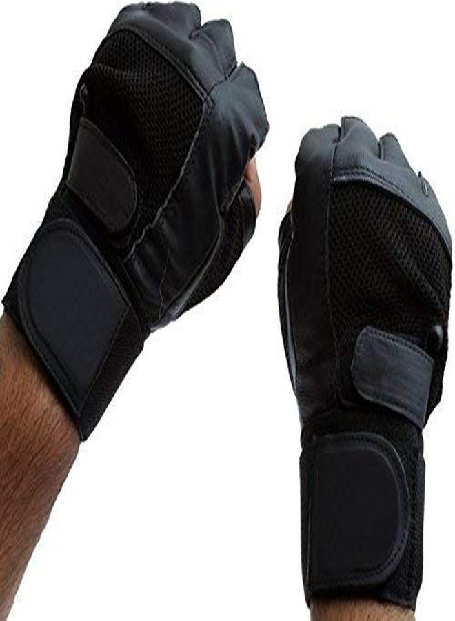 GymWar Macho Men's Leather Gym Workout Gloves - Free Size - Image 4