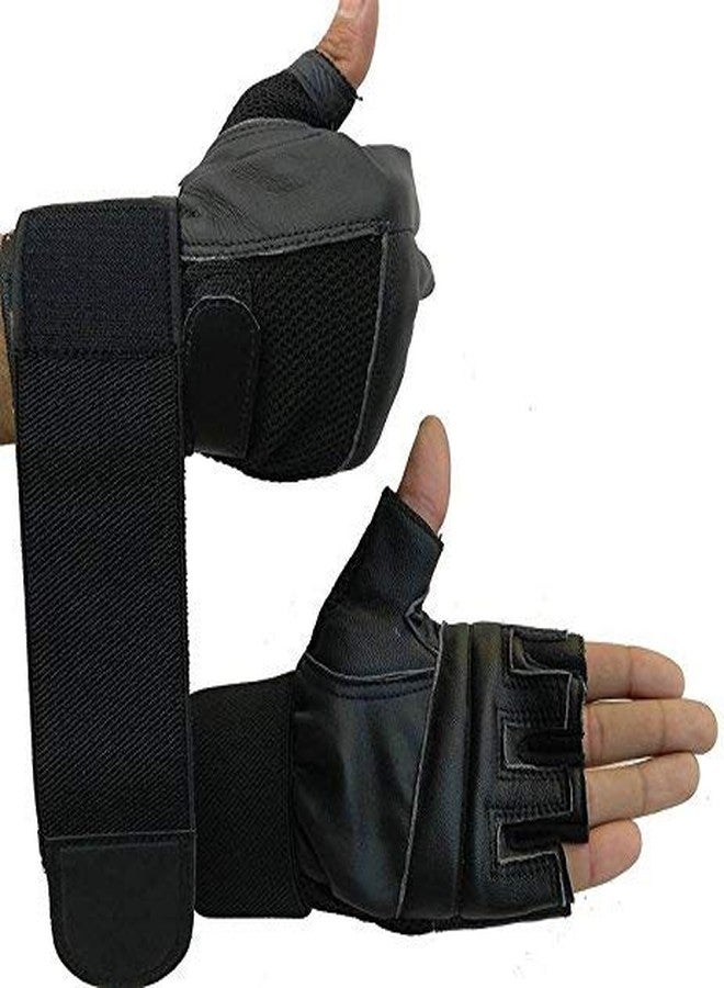 GymWar Macho Men's Leather Gym Workout Gloves - Free Size - Image 5