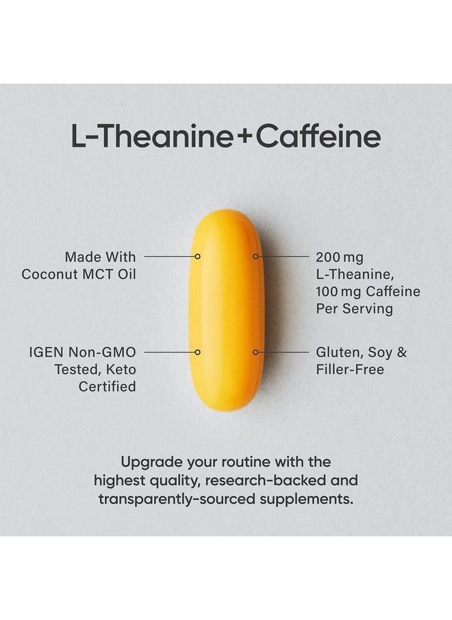 2 In 1 L Theanine Supplement With Caffeine & Mct Oil From Organic Coconuts Focused Energy Alertness & Relaxation Without Drowsiness 200Mg L Theanine 100Mg Caffeine 60 Softgels