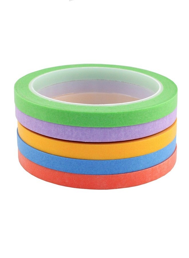 JINBING 6Rolls Washi Masking Tape for DIY Nail Arts Drawing Pattern Making 2mm 2.5mm 3mm 4mm 5mm 6mm x 25m (Green) - Image 4
