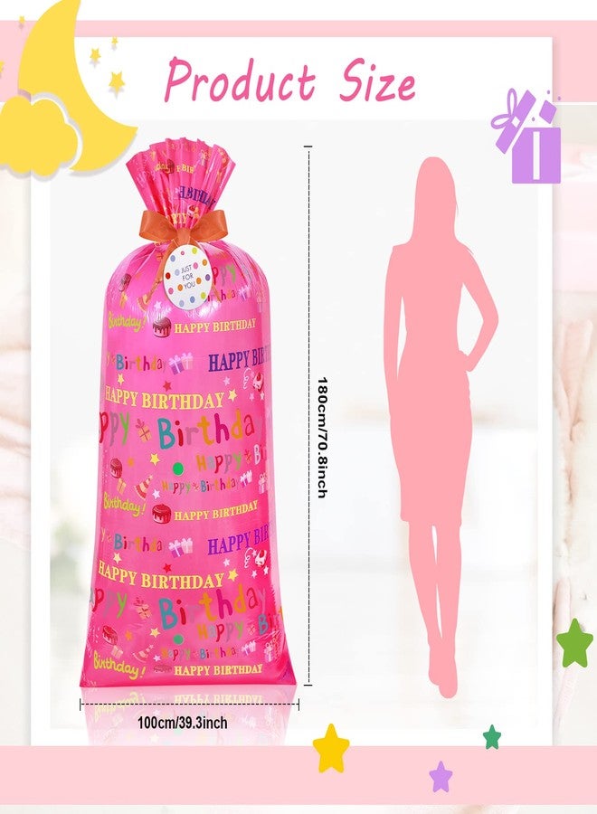 Teling 2 Pcs 70"x 40" Extra Large Jumbo Gift Bags Plastic Present Bag, Giant Gift Wrapping Bags with 2 Cord Tie and 2 Gift Tags for Birthday Christmas New Year Party Supplies(Fresh Style) - Image 2