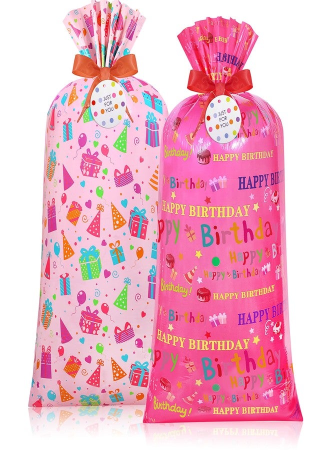 Teling 2 Pcs 70"x 40" Extra Large Jumbo Gift Bags Plastic Present Bag, Giant Gift Wrapping Bags with 2 Cord Tie and 2 Gift Tags for Birthday Christmas New Year Party Supplies(Fresh Style) - Image 1