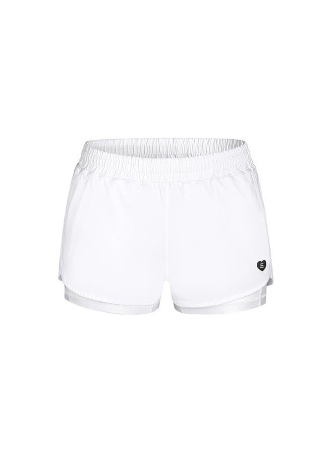 Loquat Barrel Women's Quick-drying Sports Shorts Anti-light Split Swimming Trunks Swimsuit Women's Wet And Dry All-around Beach Pants For Swimming-Color:Lined White Shorts- - Image 1