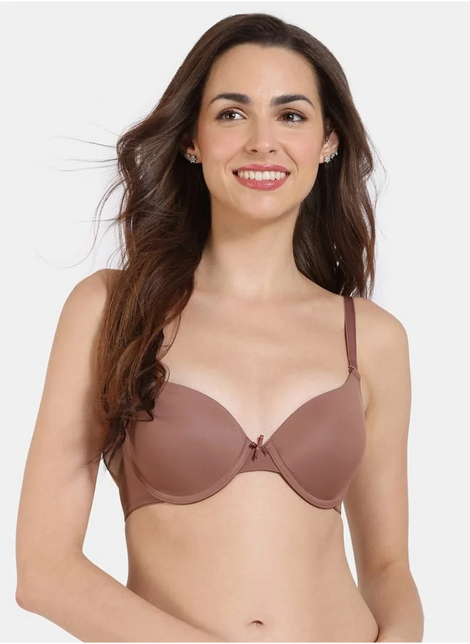 zivame Zivame Solid Padded Wired Bra with Hook and Eye Closure