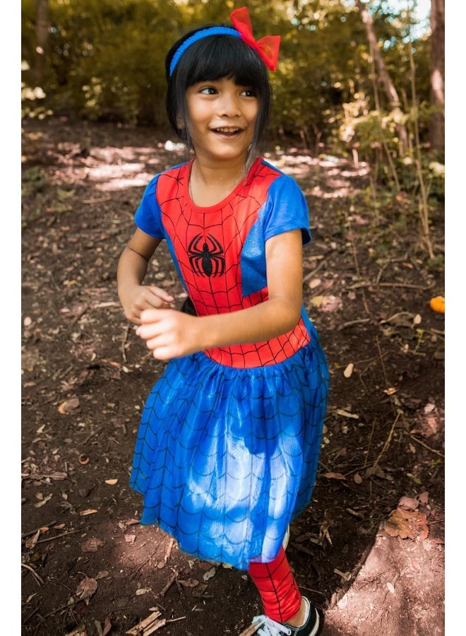 Marvel Spider-Man Toddler Girls Tulle Cosplay Dress Leggings and Headband 3 Piece 4T - Image 3