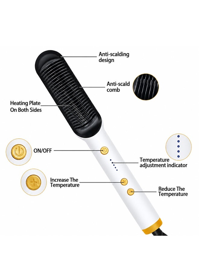 Electric Hair Straightener Comb FH909 with Adjustable Temperature, Anti Scald Ceramic Heating Brush for Straight, Smooth and Frizz Free Hair ERPCFH909 - Image 2