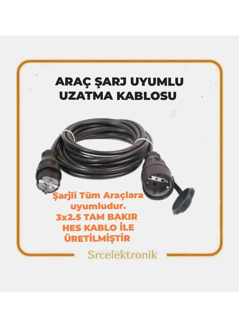 Hes Kablo Hes Cable 22 Meters Extension Cable for Electric Vehicle Charging 3x2.5 Full Copper Hes Cable Portable. 