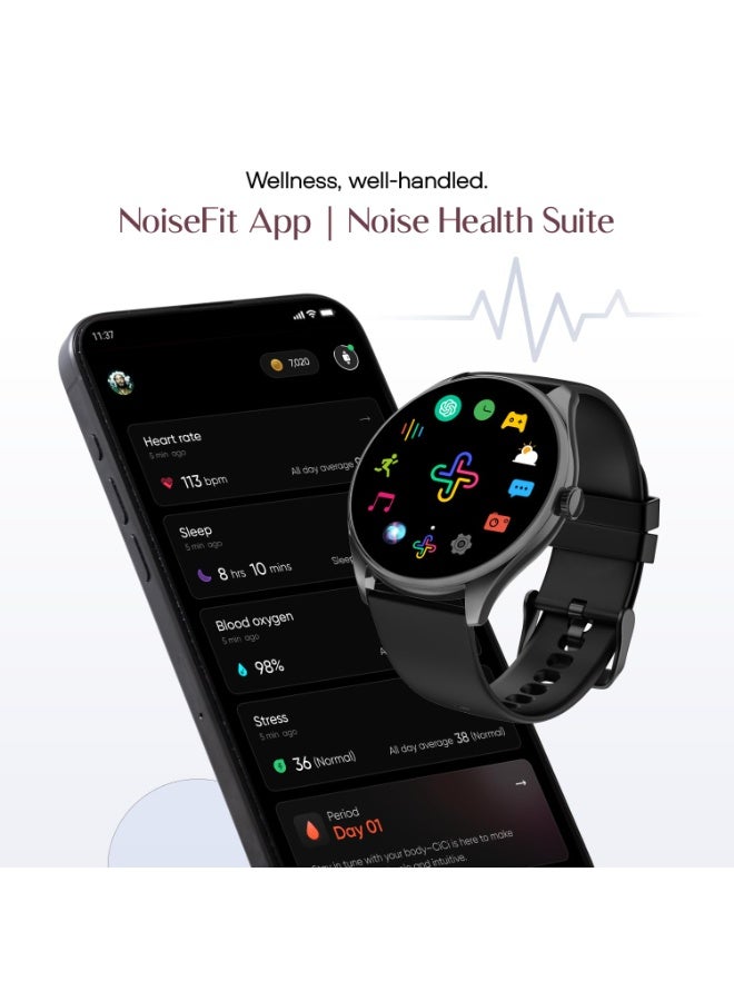 Noise Twist 2 Smart Watch with 1.43” AMOLED Screen, AI Search & Voice Assistant, Bluetooth Calling, Stainless Steel Back, 7-Day Battery, 100+ Watch Faces, Health Suite, IP68 (Jet Black) - Image 5