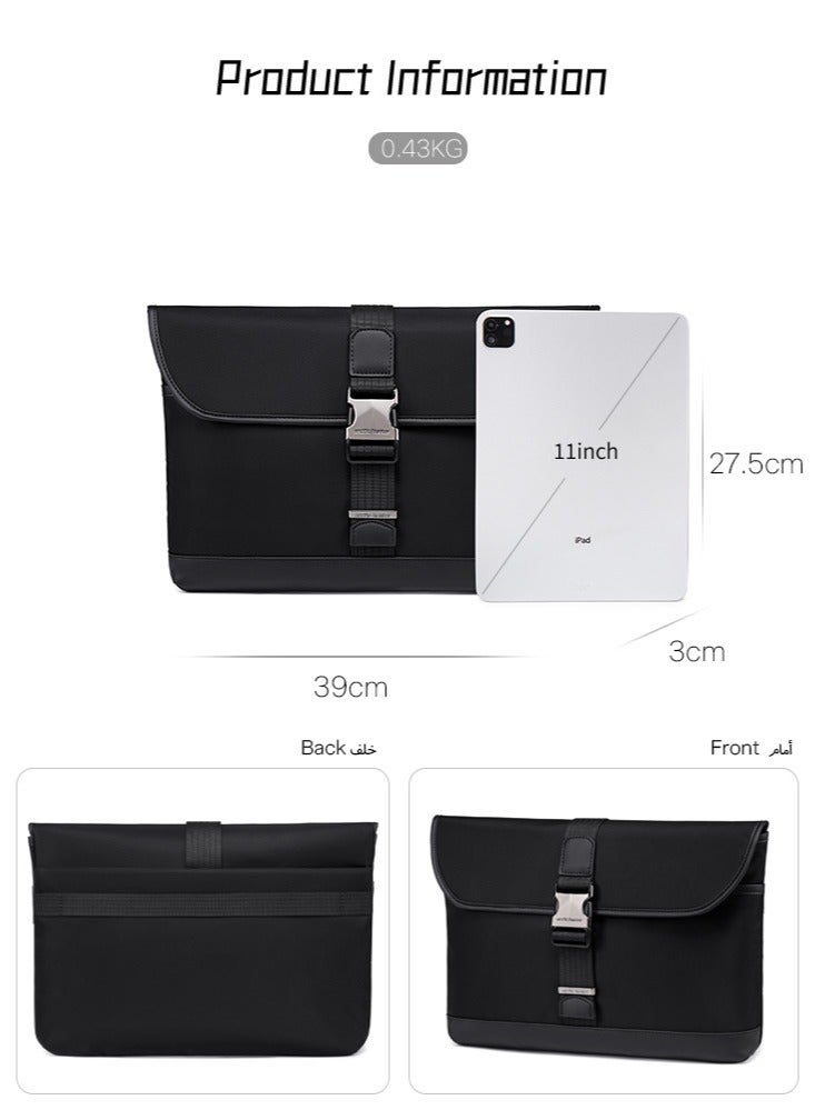 ARCTIC HUNTER Lightweight Business Laptop Bag, Durable School Office Tablet Bag for Men, Black - Image 3