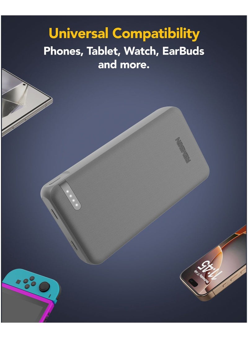 Remson Revo Charge 20000mAh Portable Power Bank 20W Power Delivery Dual USB-C Output with Leather Exterior Design Compatible for iPhone Tablet Samsung - Image 4
