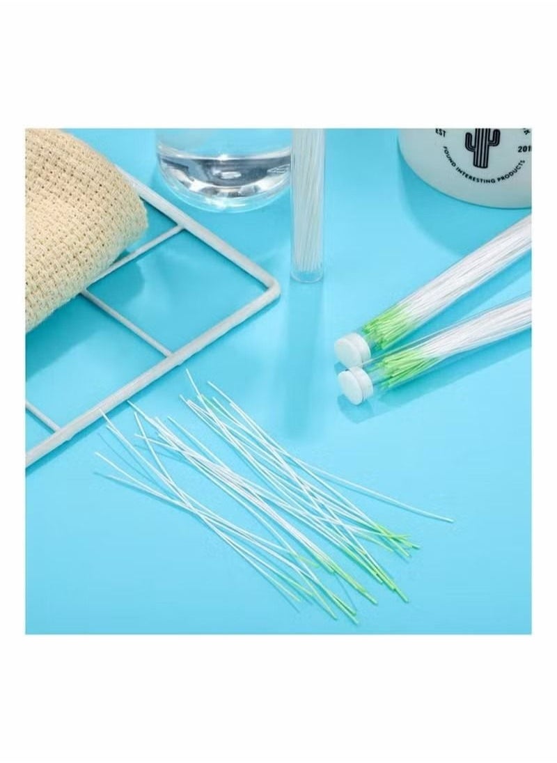Generic - 180 Pieces Earrings Hole Cleaner,Odor Removal Ear Care Kit,Piercing Floss Disposable Piercing Aftercare Piercing Cleaning Line,Ear Piercing Care Cleaning Tool Purple,Green,Blue - Image 1