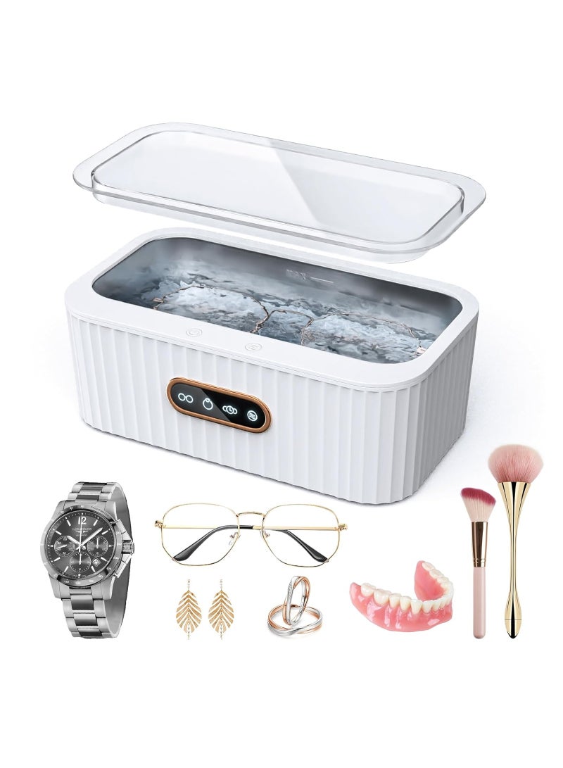 SYOSI Ultrasonic Jewelry Cleaner, Portable Ultrasonic Cleaner, with 4 Timer Modes, Professional Jewelry Cleaner Ultrasonic Machine, for Keeping Jewelry Bright, High Capacity Cleaner, One-Touch Operation - Image 1