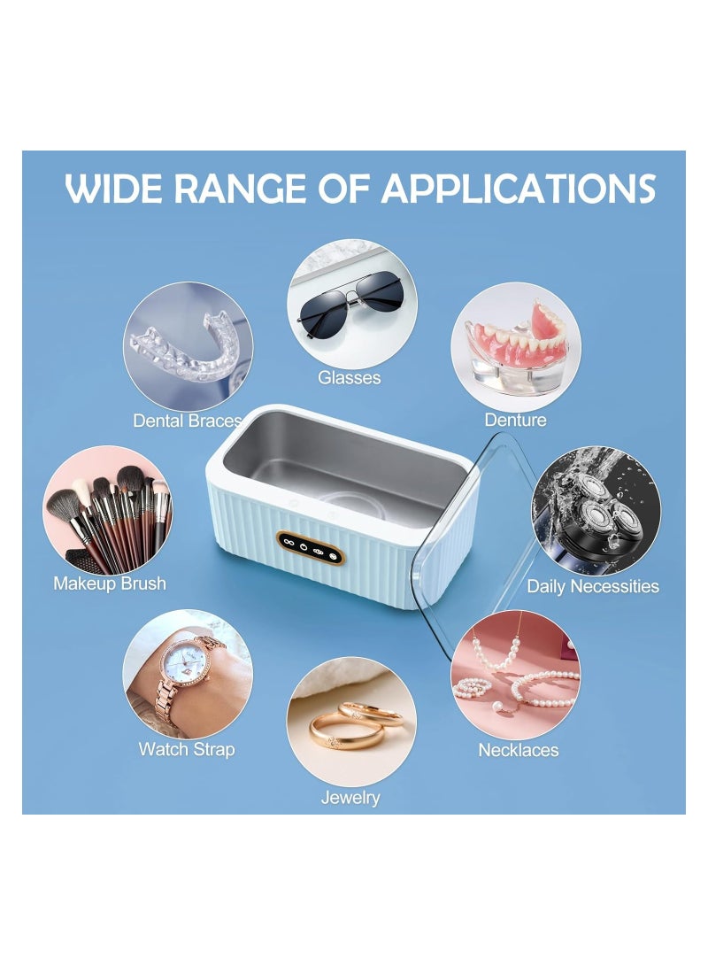 SYOSI Ultrasonic Jewelry Cleaner, Portable Ultrasonic Cleaner, with 4 Timer Modes, Professional Jewelry Cleaner Ultrasonic Machine, for Keeping Jewelry Bright, High Capacity Cleaner, One-Touch Operation - Image 2