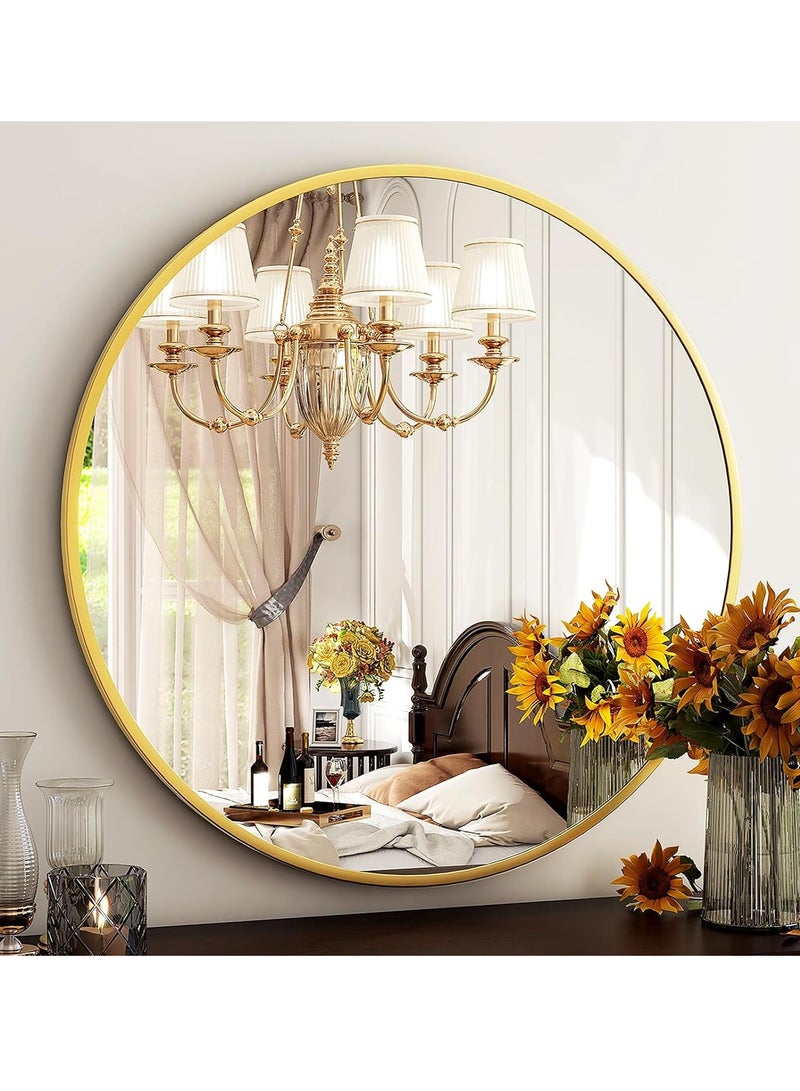 Bathroom Mirror Wanity Mirror Makeup Mirror, High Definition Glass No Punching Required Decorative Mirror, Suitable for Bathroom Bedroom Hotel Hair Salon（60*60CM）  - Image 2