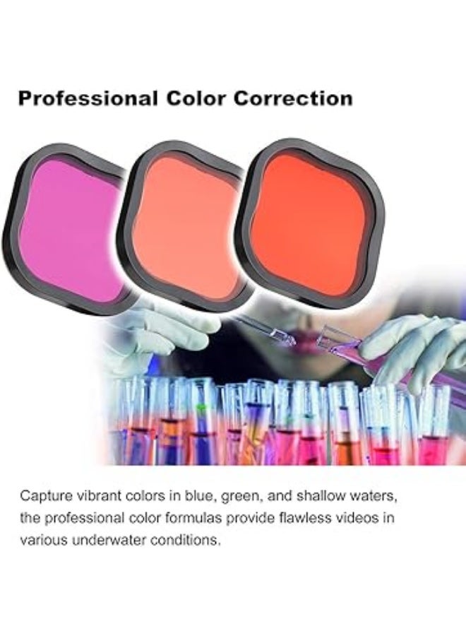 GEPULY 3-Pack Dive Filters for GoPro Hero12 11 10 9 8 Waterproof Housing Case(Red,Light Red,Magenta Filters)-Professional Color Correction in Deep Diving/Scuba Snorkeling/Underwater Photography - Image 2