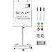 TSJ OFFICE Mobile Whiteboard Standing 36 X 24 Inches Magnetic Dry Erase Easel Height Adjustable Rolling White Board on Wheels with Flip Chart Hooks White - Image 3