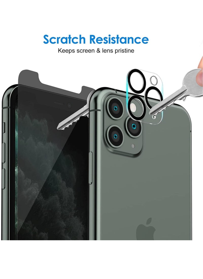(2 Pack) for iPhone 13 Pro Max Privacy Tempered Glass Screen Protector Anti-Scratch with Back Camera glass Alignment Frame Bubble Free Scratch Resistant