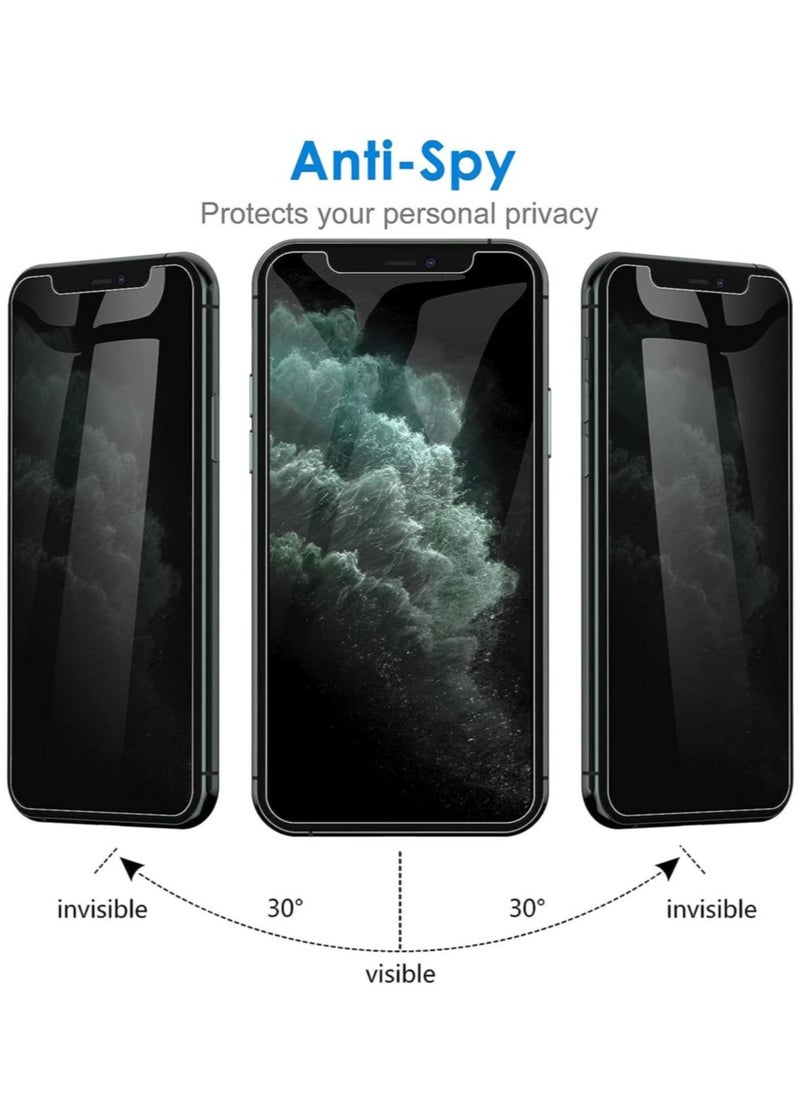 (2 Pack) for iPhone 13 Pro Max Privacy Tempered Glass Screen Protector Anti-Scratch with Back Camera glass Alignment Frame Bubble Free Scratch Resistant