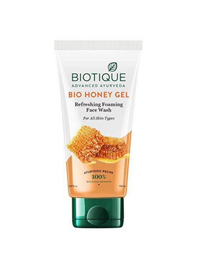 Biotique Bio Honey Gel Refreshing Foaming Face Wash 150Ml/ 5.07 Oz. I All Skin Type I Enriched With Honey Powerful Cleanser Brightens Complexion Boosts Skin Tone - Image 1