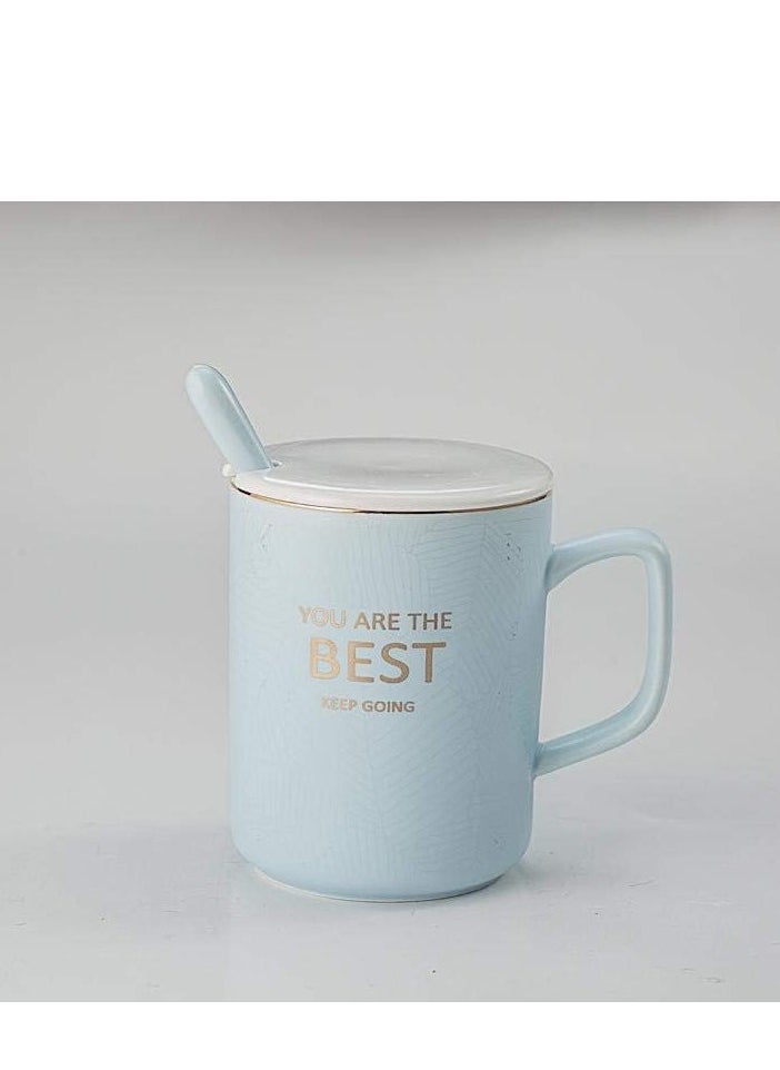 Home Concept Elegant Insulated Tea Cup lid With Spoon 360ml  - Image 2