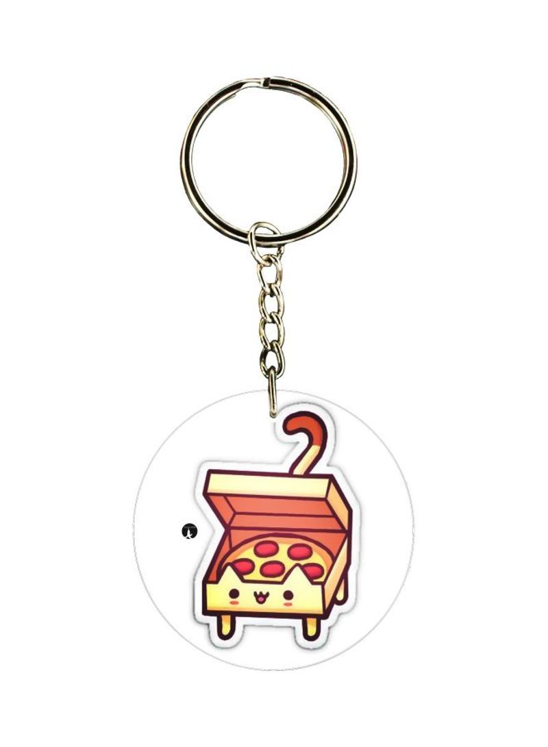 RKN Double Sided Pizza Printed Keychain
