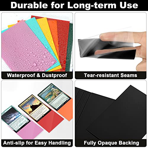 Fabmaker Black MTG Card Sleeves 200 Pack, Standard Card Sleeves Sturdy MTG Matte Back Finish, Perfect Shuffling - Protect All Your Trading Collectible Cards by Fabmaker, Never Tear 66x91mm - Image 3