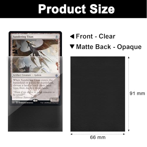 Fabmaker Black MTG Card Sleeves 200 Pack, Standard Card Sleeves Sturdy MTG Matte Back Finish, Perfect Shuffling - Protect All Your Trading Collectible Cards by Fabmaker, Never Tear 66x91mm - Image 2