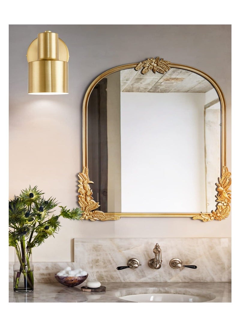 Captaintech Gold Modern Wall Light Fixtures, Wall Mounted Reading Lights, 280° Adjustable Lampshade Fixture Brass Adjustable Wall Lights, Bedside lamp Bathroom Vanity Lights for E26 base light bulbs - Image 4