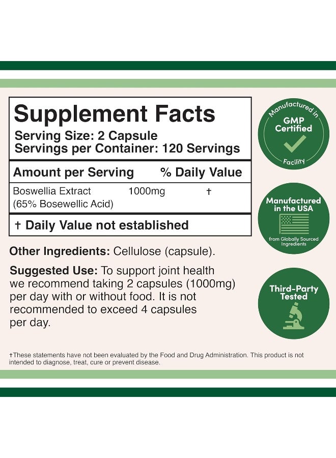مستخلص بوسويليا الخشب المزدوج 1000 مجم 240 كبسولة - Image 2