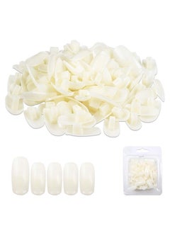 Pana Usa Training Practice Tips False Fake Nail Tips For Nail Manicure Diy Tech Nails Model Art Tools (Natural White Tips)  - Image 1